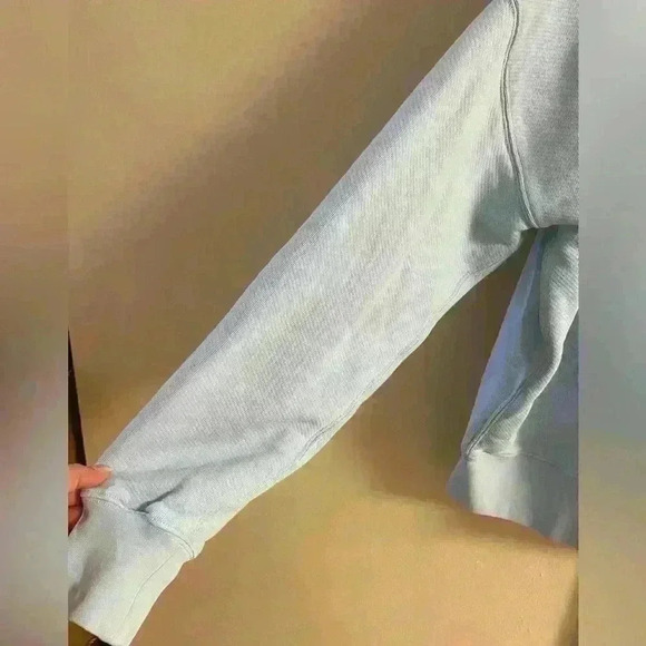 Le Pere heart sweatshirt hooded men light blue 100% cotton‎ Medium - Picture 4 of 8